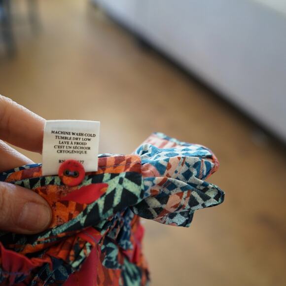 Ulla Johnson Crop Top Womens 12 Multi Alexandra Flamingo Printed Button Detail - Picture 7 of 12